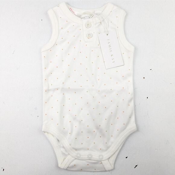 Jamie Kay Latte Dots Tank Bodysuit - 3-6M - Picture 1 of 4